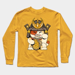 Lucky Cat Samurai (Maneki Neko) Long Sleeve T-Shirt